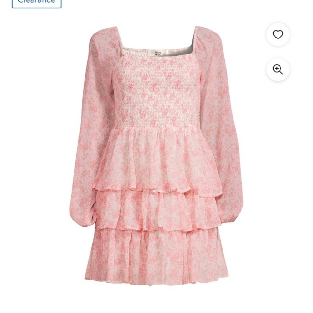 Madden NYC Triple Ruffle Smocked Peasant Dress